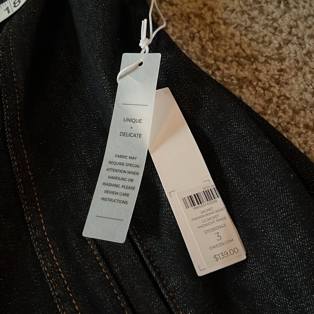 Chico’s Midi Denim Jacket - Picture 7 of 9